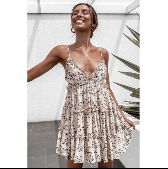 Floral Print Ruffle Dress - Picture 2 of 10